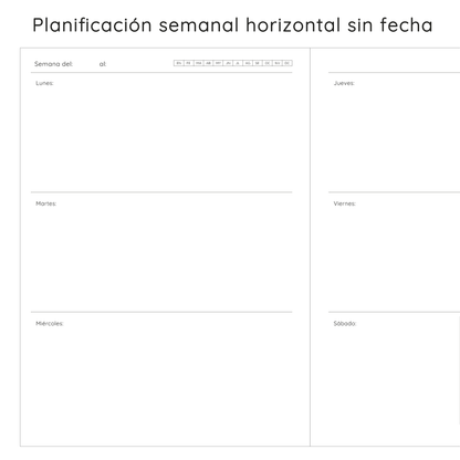 Planner semanal Dala Corazón