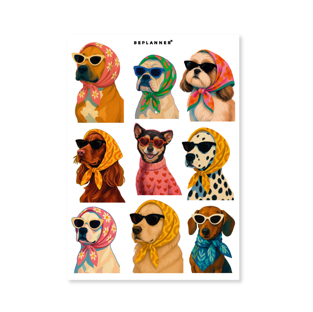 Sticker UV Perros Glam
