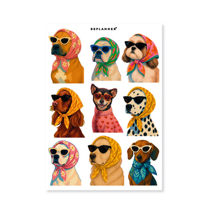 Sticker UV Perros Glam