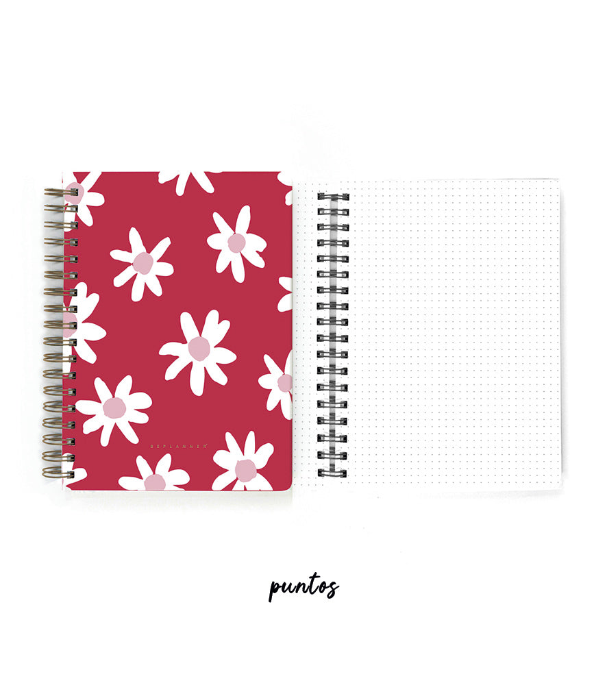 Cuaderno Margaritas Rojo